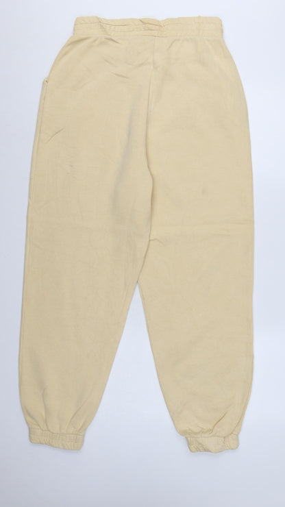 ASOS Design Women Beige UK 10 Cotton Blend Jogger Sweatpants