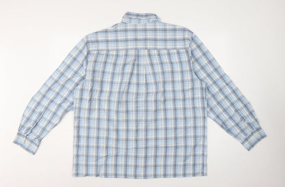Timberland Men Blue Plaid Check Button-Down Long Sleeve Shirt L