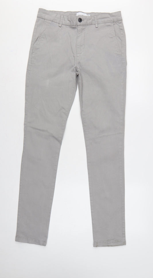 Back view of Topman Men’s Grey W30 L34 Slim Skinny Chino Jeans Zip Fly