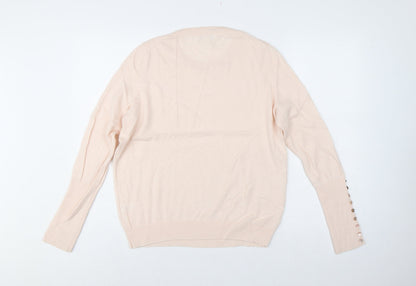 White Label The White Company Women Pink UK 12 Crew Neck Wool Jumper