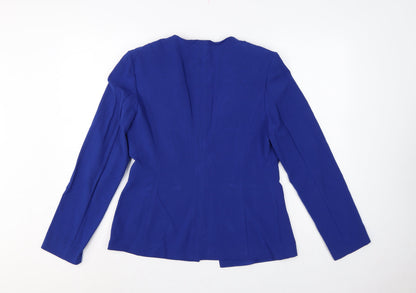Marks & Spencer Women Blue UK 12 Tailored Shawl Lapel Blazer