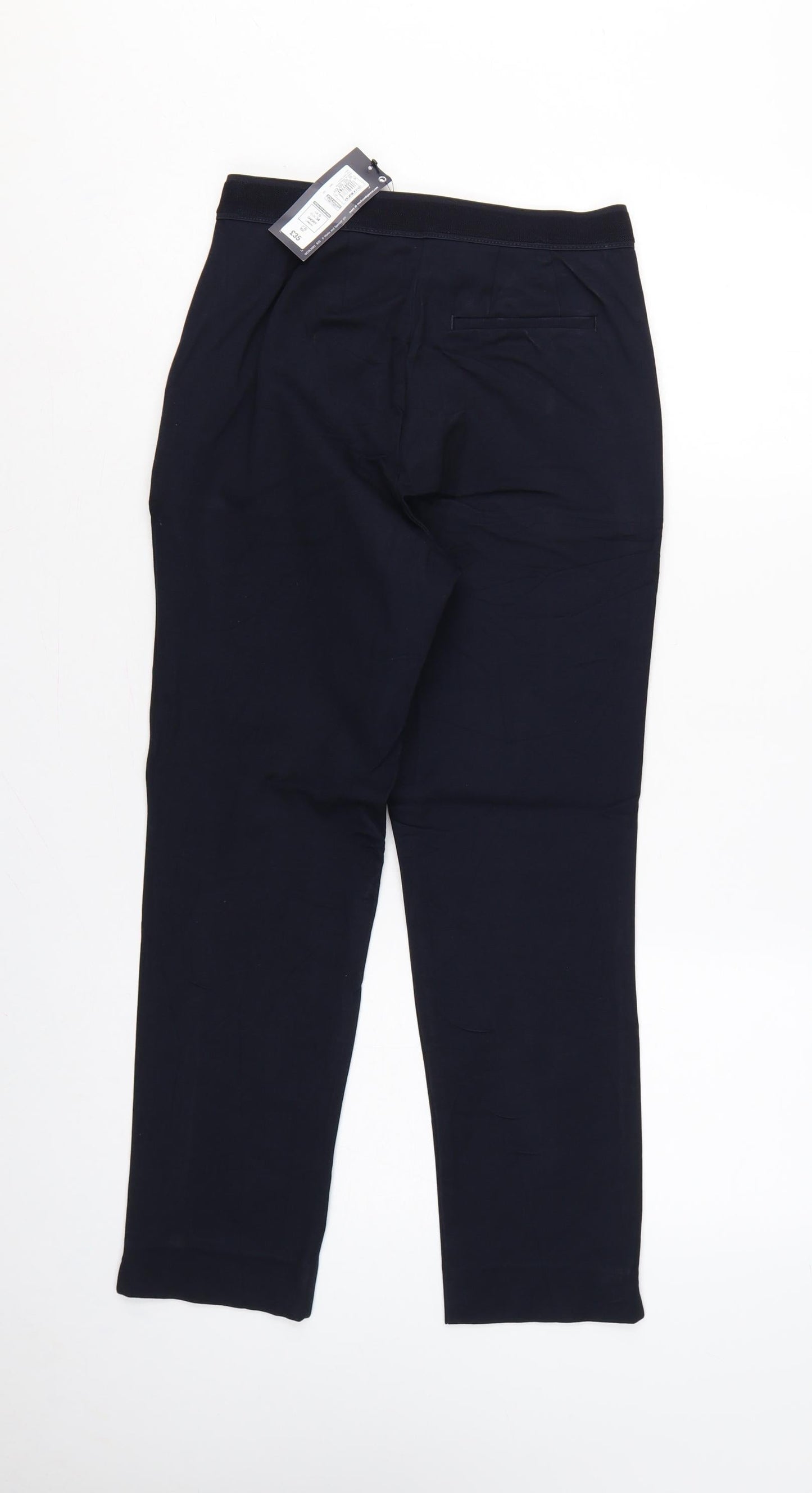 Marks and Spencer Women Blue UK 6 Slim High Rise Ankle Grazer Trousers