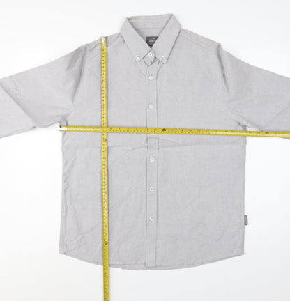 Peter Werth Men’s Grey L Castle Cotton Button-Down Long Sleeve Shirt
