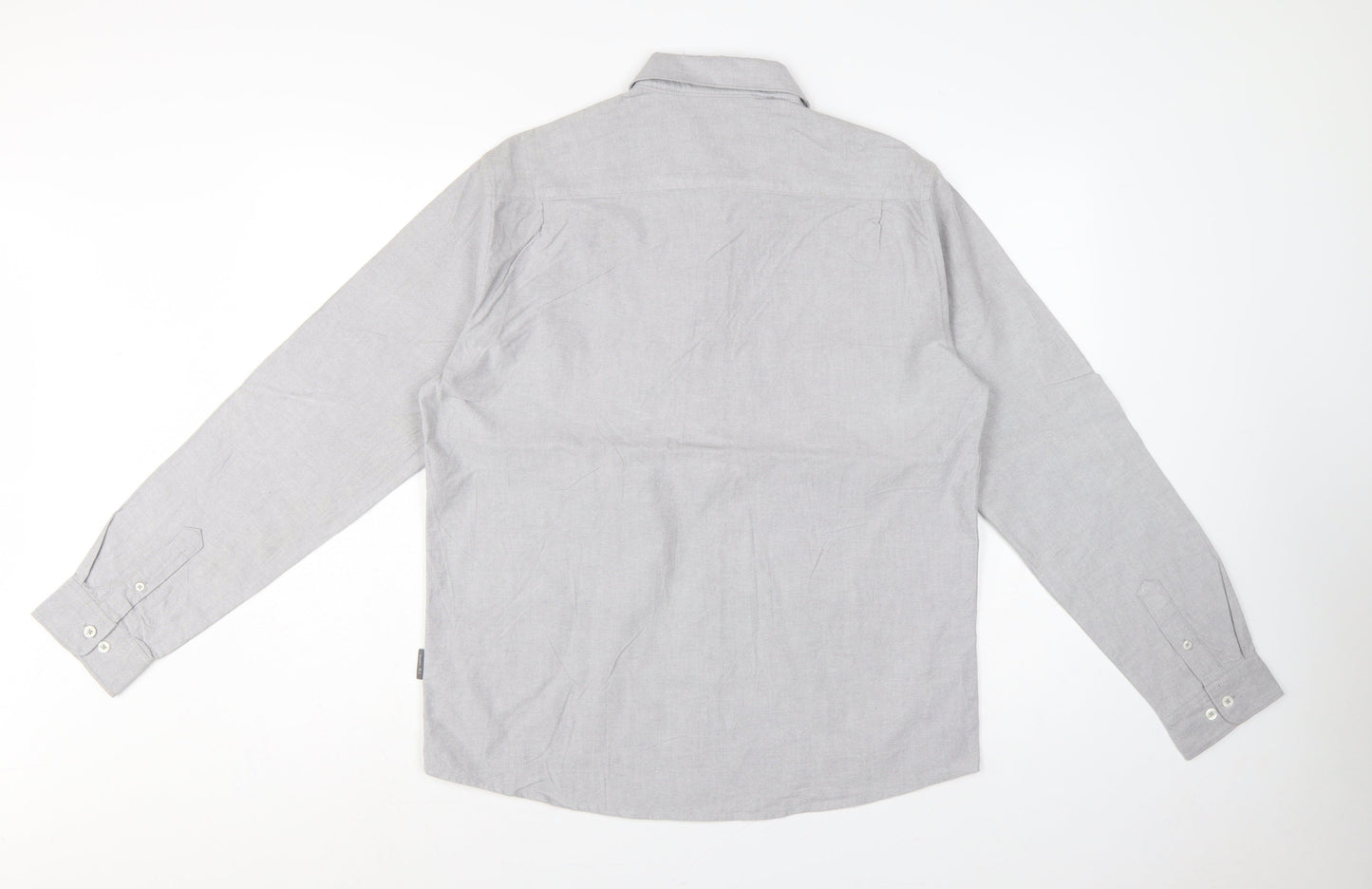 Peter Werth Men’s Grey L Castle Cotton Button-Down Long Sleeve Shirt