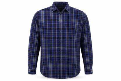 James Pringle Men's Blue Check Casual Long Sleeve Shirt L
