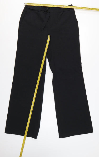 Mexx Women’s Black UK 12 Belted Bootcut Dress Trousers