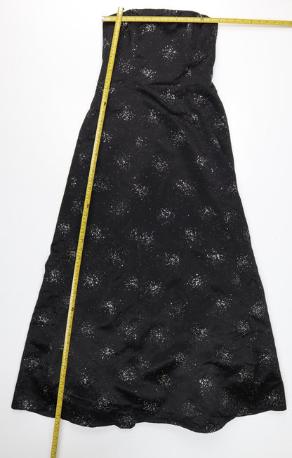 Morgan & Co Teens Black Size 12 Strapless Maxi Glitter Prom Dress
