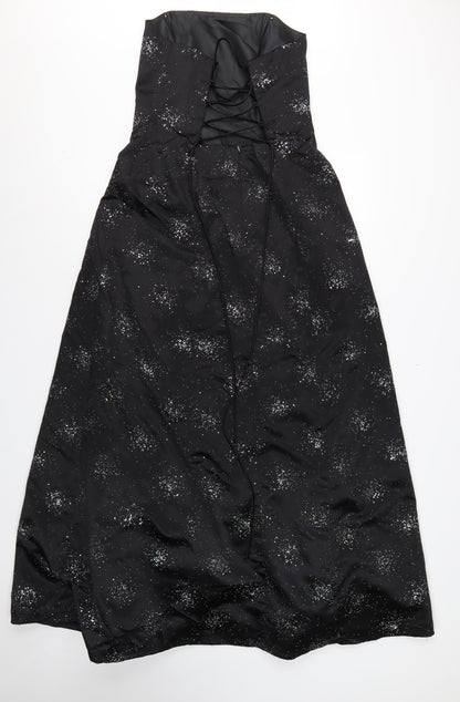 Morgan & Co Teens Black Size 12 Strapless Maxi Glitter Prom Dress