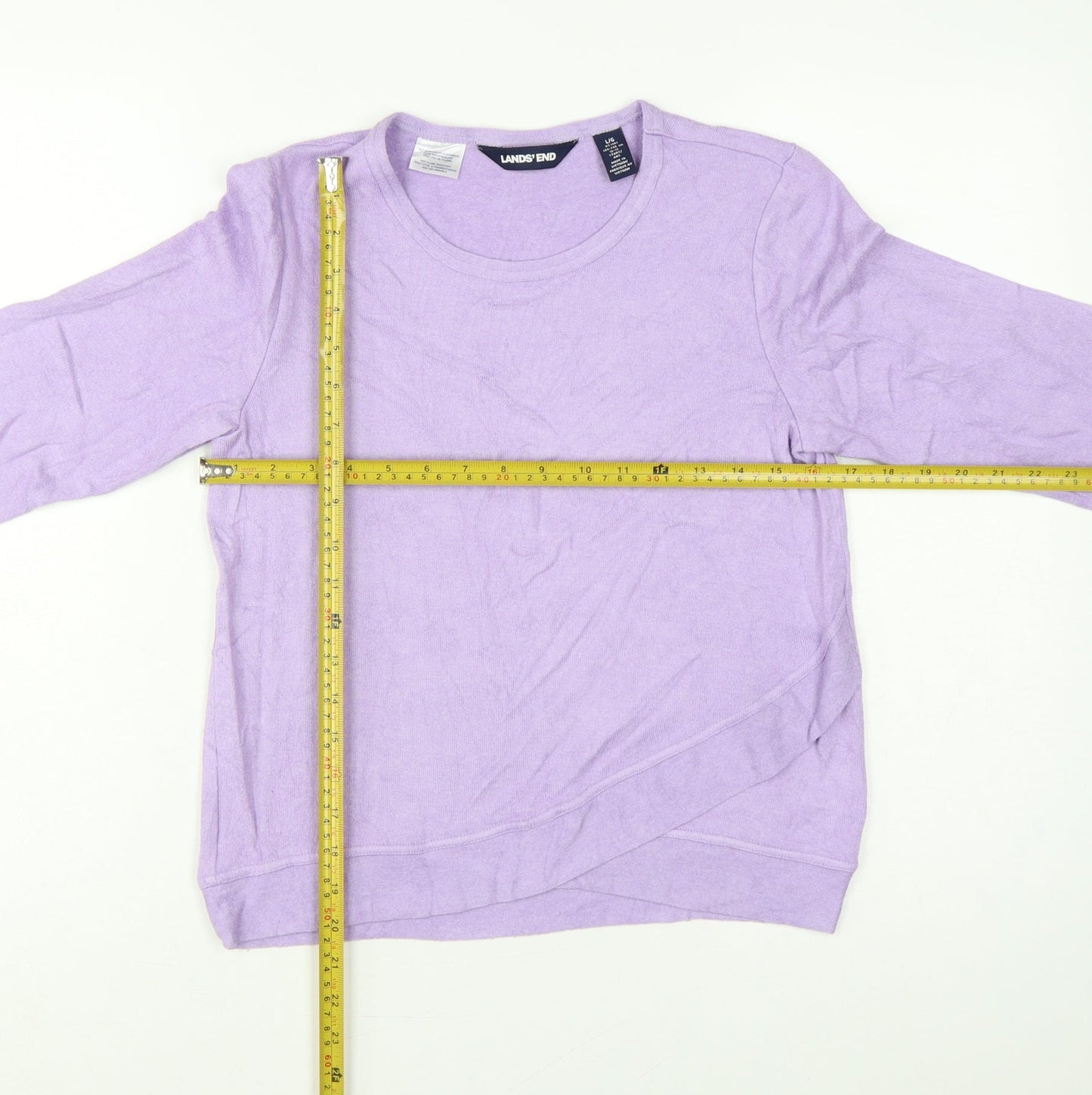 Lands' End Girls Purple 12-13 Years Long Sleeve Pullover Jersey Top