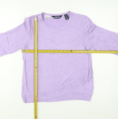 Lands' End Girls Purple 12-13 Years Long Sleeve Pullover Jersey Top