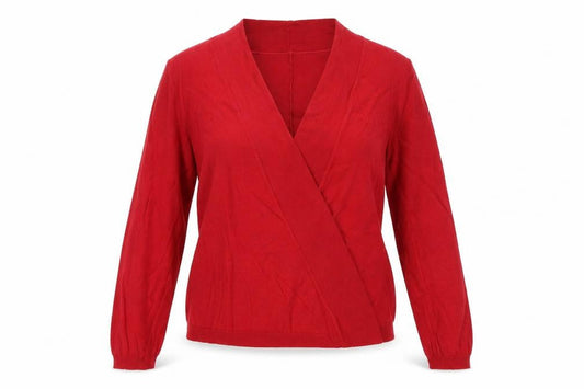Jigsaw Women Red Size S Silk Cotton Wrap Cardigan Long Sleeve Knit