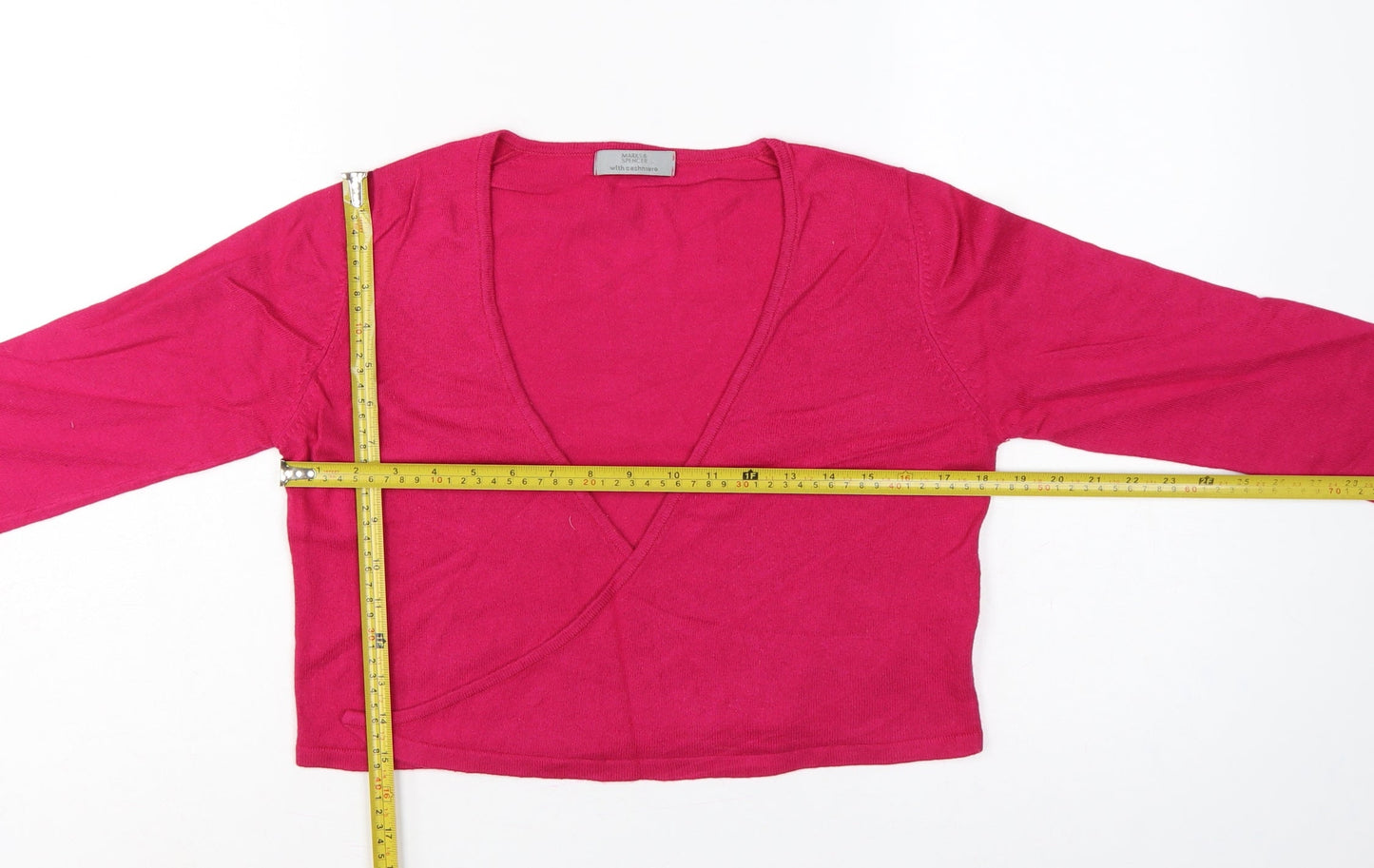 Marks & Spencer Women Pink UK 8 Cashmere Angora Open Shrug Cardigan