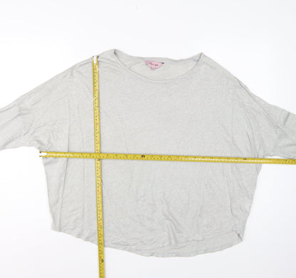 Phase Eight Women Grey Linen Relaxed 3/4 Sleeve Blouse UK 14