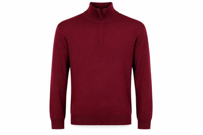 Raphael Valencino Men's Red M 1/4 Zip High Neck Jumper