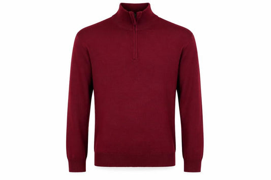 Raphael Valencino Men's Red M 1/4 Zip High Neck Jumper