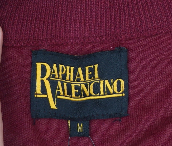 Raphael Valencino Men's Red M 1/4 Zip High Neck Jumper