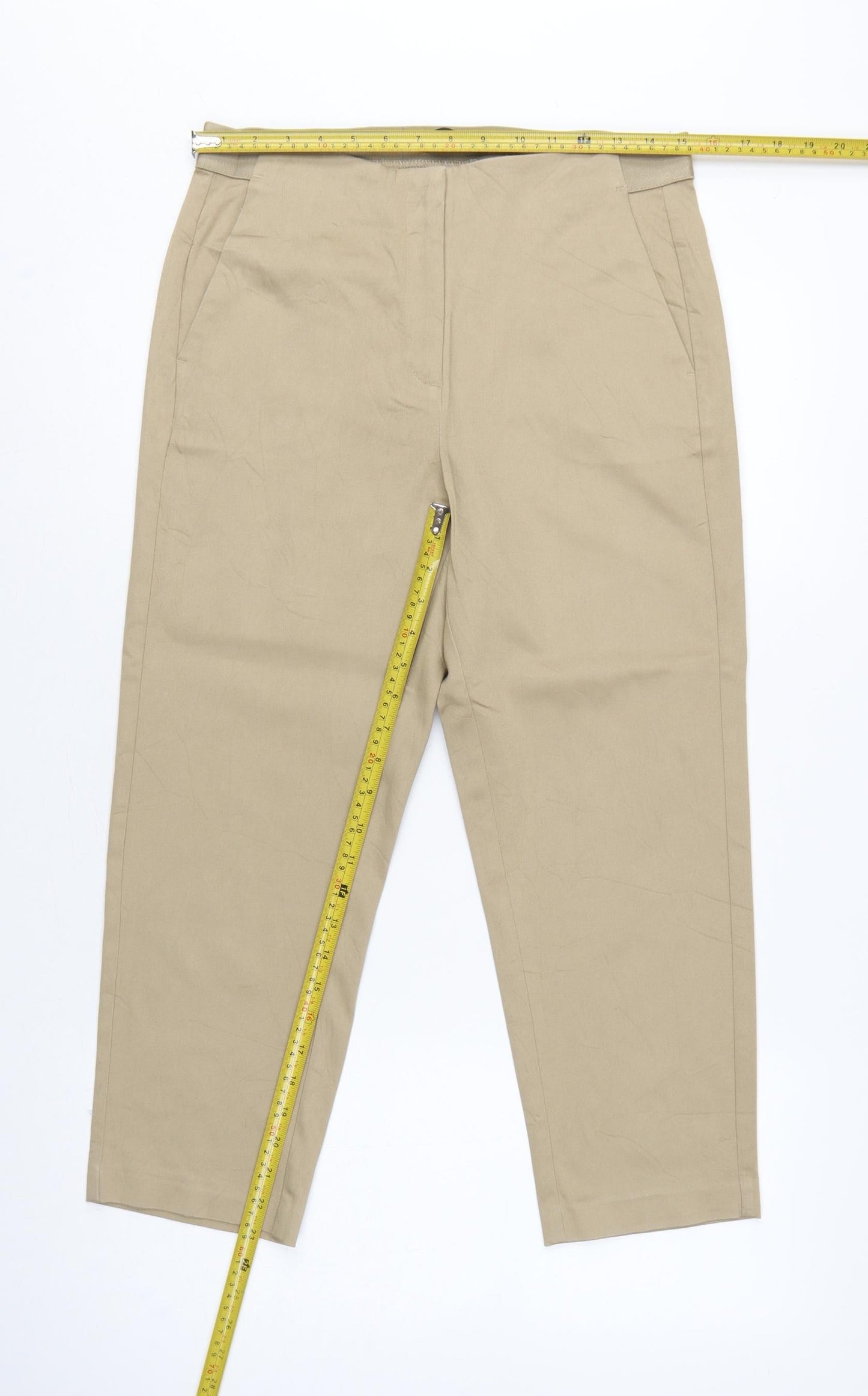 M&S The Mia Women Brown Size 12 Slim Long Straight Tailored Trousers