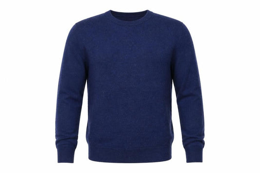 Paul Costelloe Men’s Blue Small Merino Wool Crew Neck Pullover Jumper