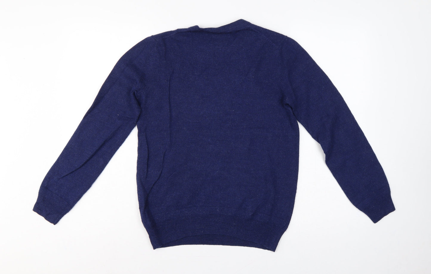 Paul Costelloe Men’s Blue Small Merino Wool Crew Neck Pullover Jumper