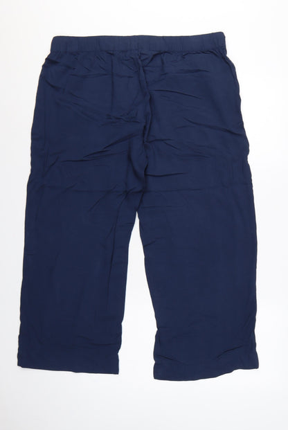 bpc selection Women Blue UK 20 Cropped Wide Leg Drawstring Trousers