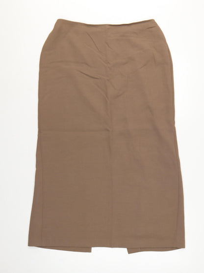 Marks and Spencer Women Brown UK 16 Long Pencil Skirt Lined Vintage