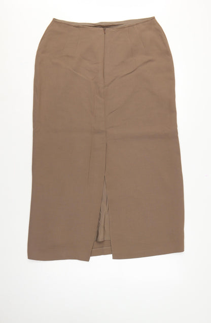 Marks and Spencer Women Brown UK 16 Long Pencil Skirt Lined Vintage