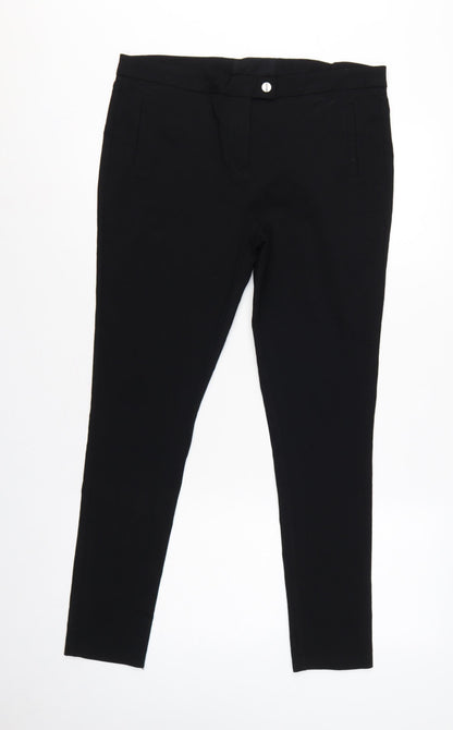 Dorothy Perkins Women Black UK 14 Slim Tapered Tailored Work Trousers