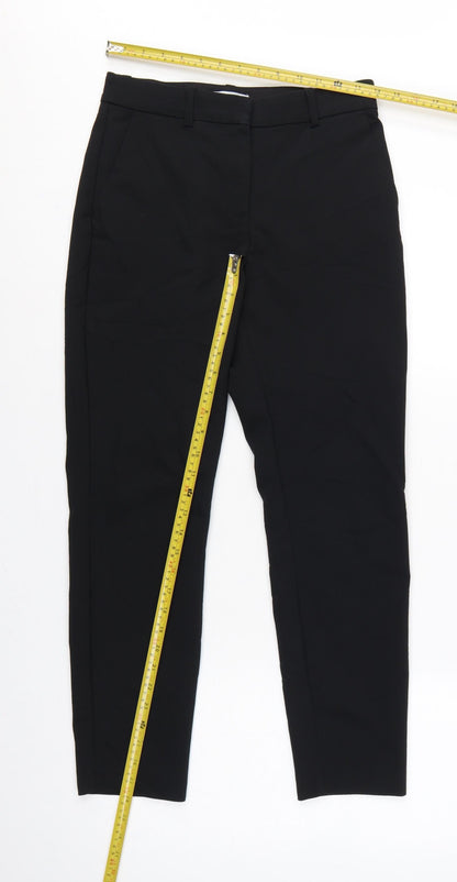 H&M Women’s Black UK 8 Tailored Straight Dress Trousers Pockets