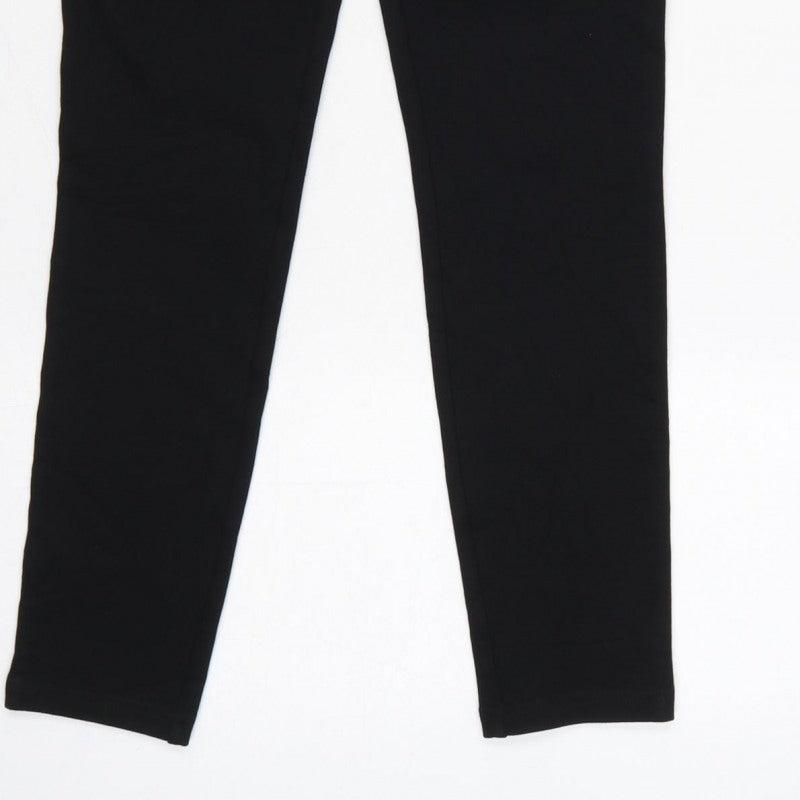 Zara Women Black S High Rise Stretch Textured Waistband Leggings
