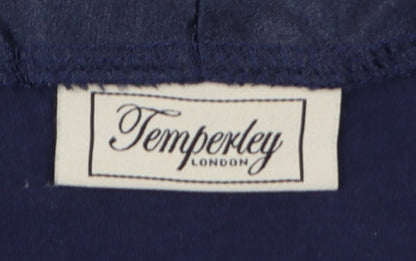 Temperley London Women’s Blue M Cotton Wrap V-Neck Long Sleeve Blouse