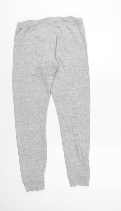Jack Wills Women Grey UK 10 Logo Drawstring Cuffed Joggers
