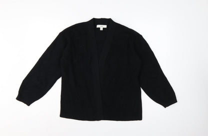 Marks and Spencer Women Black S Open Knit Balloon Sleeve Cardigan
