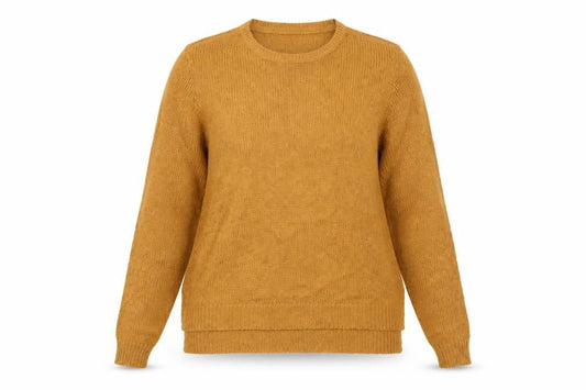 H&M Women Brown UK 14 Crew Neck Long Sleeve Knit Pullover Jumper