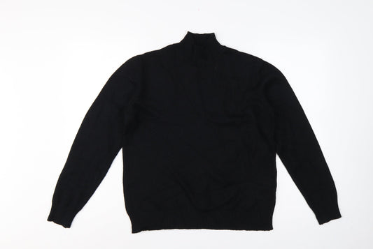 VILA Women Black L Turtleneck Long Sleeve Knit Jumper Pullover