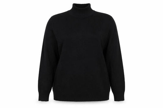 VILA Women Black L Turtleneck Long Sleeve Knit Jumper Pullover