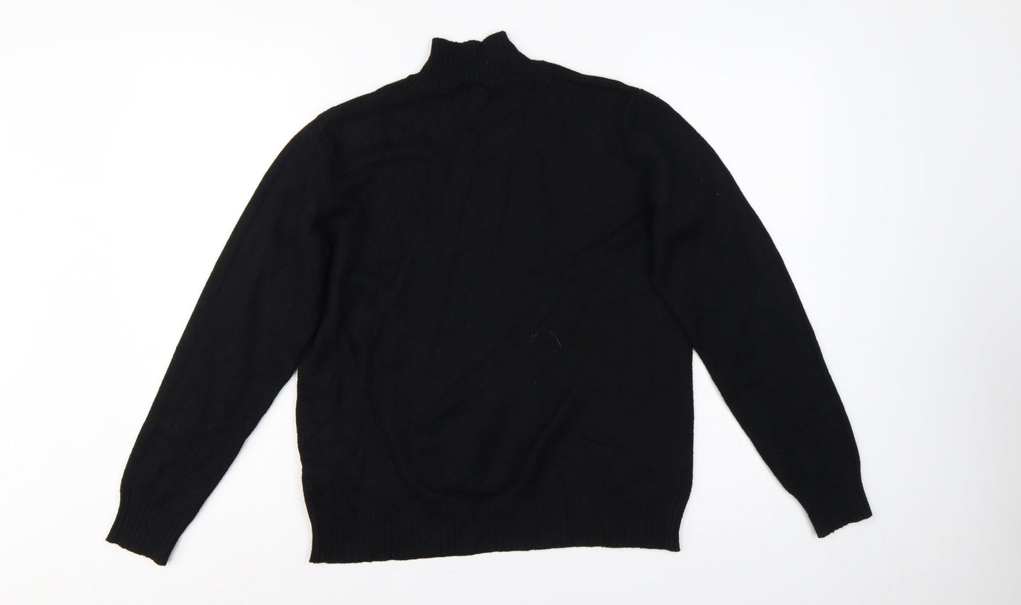 VILA Women Black L Turtleneck Long Sleeve Knit Jumper Pullover
