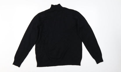 VILA Women Black L Turtleneck Long Sleeve Knit Jumper Pullover