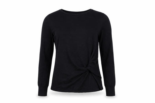 Next Women’s Black UK 8 Ruched Crew Neck Long Sleeve Viscose Jumper