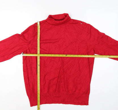 Wallis Women Red UK 18 Roll Neck Leaf Knit Pullover Jumper