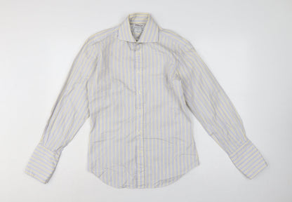 TM Lewin Men’s Multicoloured Stripe Slim Fit 14.5 French Cuff Shirt