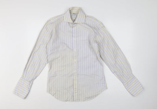 TM Lewin Men’s Multicoloured Stripe Slim Fit 14.5 French Cuff Shirt