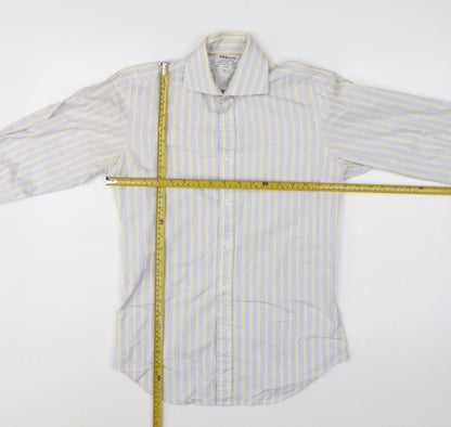 TM Lewin Men’s Multicoloured Stripe Slim Fit 14.5 French Cuff Shirt