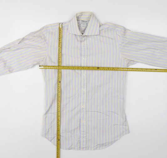TM Lewin Men’s Multicoloured Stripe Slim Fit 14.5 French Cuff Shirt