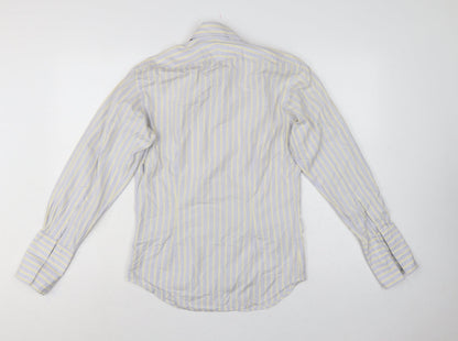 TM Lewin Men’s Multicoloured Stripe Slim Fit 14.5 French Cuff Shirt