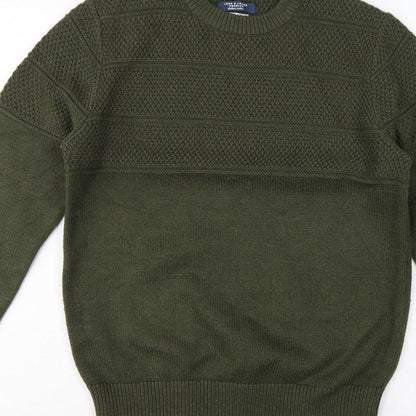 Jack & Jones Premium Men’s Green M Fisherman Knit Crew Neck Jumper