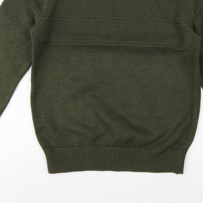 Jack & Jones Premium Men’s Green M Fisherman Knit Crew Neck Jumper
