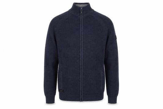 Dissident Men’s Blue M Full Zip Knit Cardigan High Neck Pockets