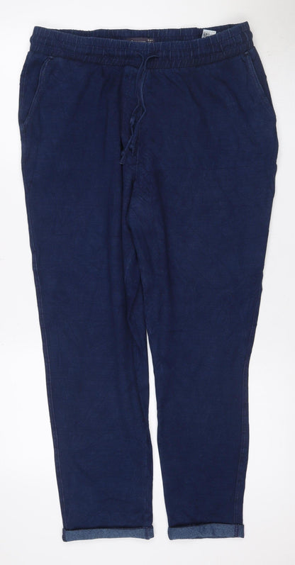Marks and Spencer Women’s Blue Size 16 Short Tapered Stretch Trousers