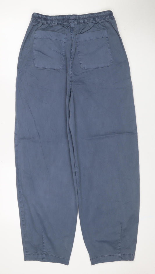 Marks & Spencer Women Blue Size 10 Long Cargo Drawstring Trousers