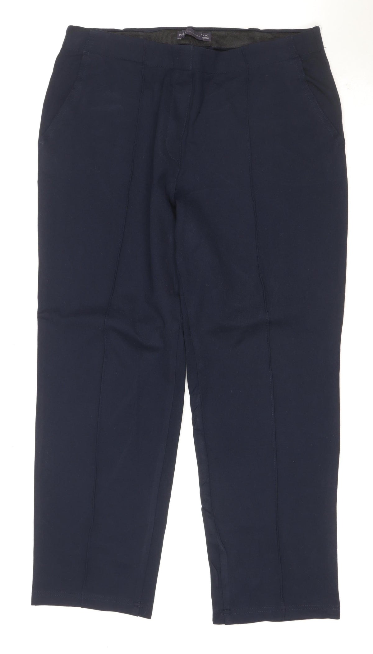 Marks and Spencer Women’s Navy Size 14 Tall Straight Dress Trousers